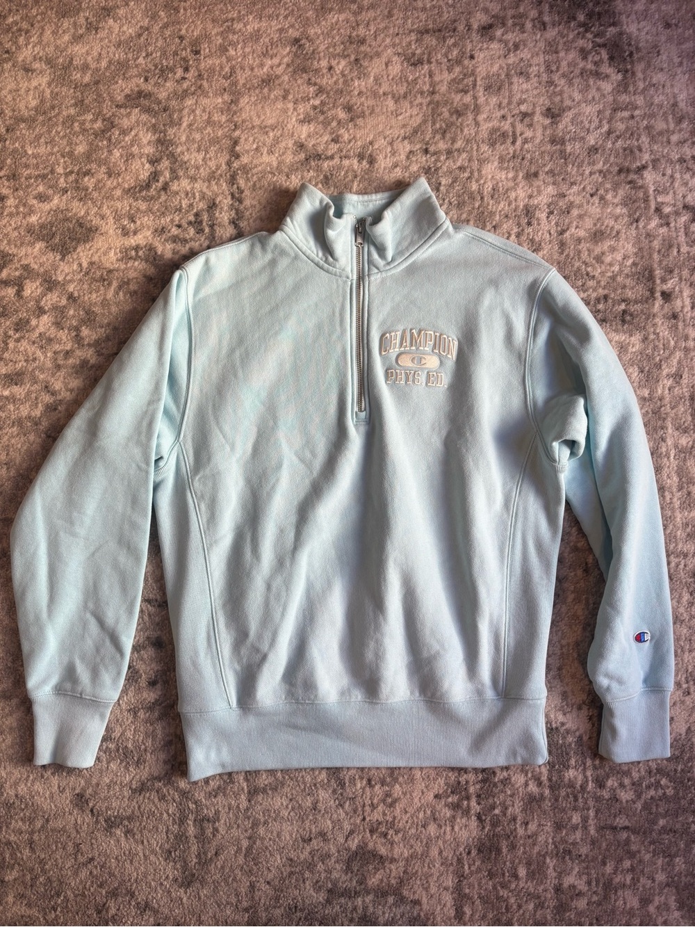 Champion Pastel Blue Half-Zip Sweatshirt